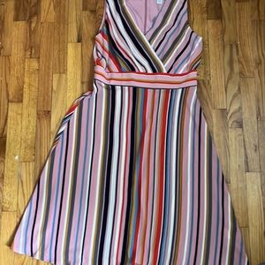 London Times Multi-striped Polyester Size 14 dress